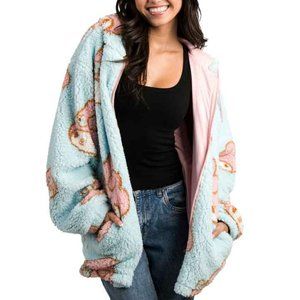 Bioworld - Sanrio My Melody Oversized Sherpa Fleece Zip Up Hoodie